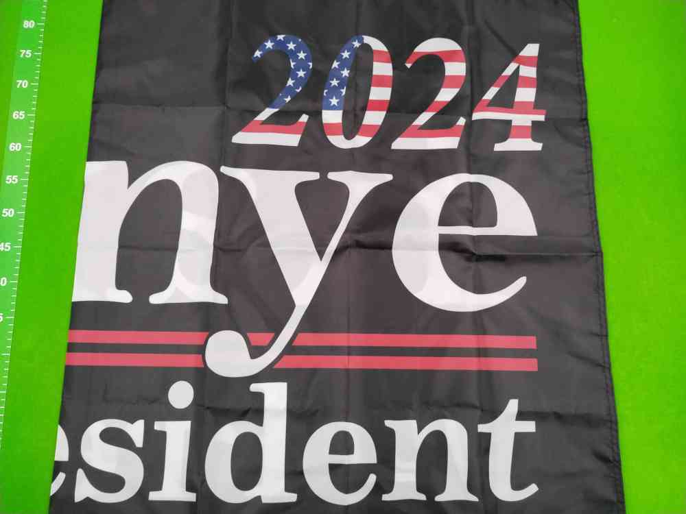 Spot Kanye 2024 flag digital printing 100D pongee 3x5ft flag garden